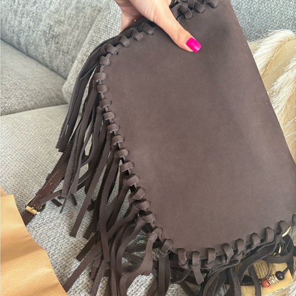 Patricia Nash Nubuck Suede Crossbody – Chocolate - Picture 10 of 16